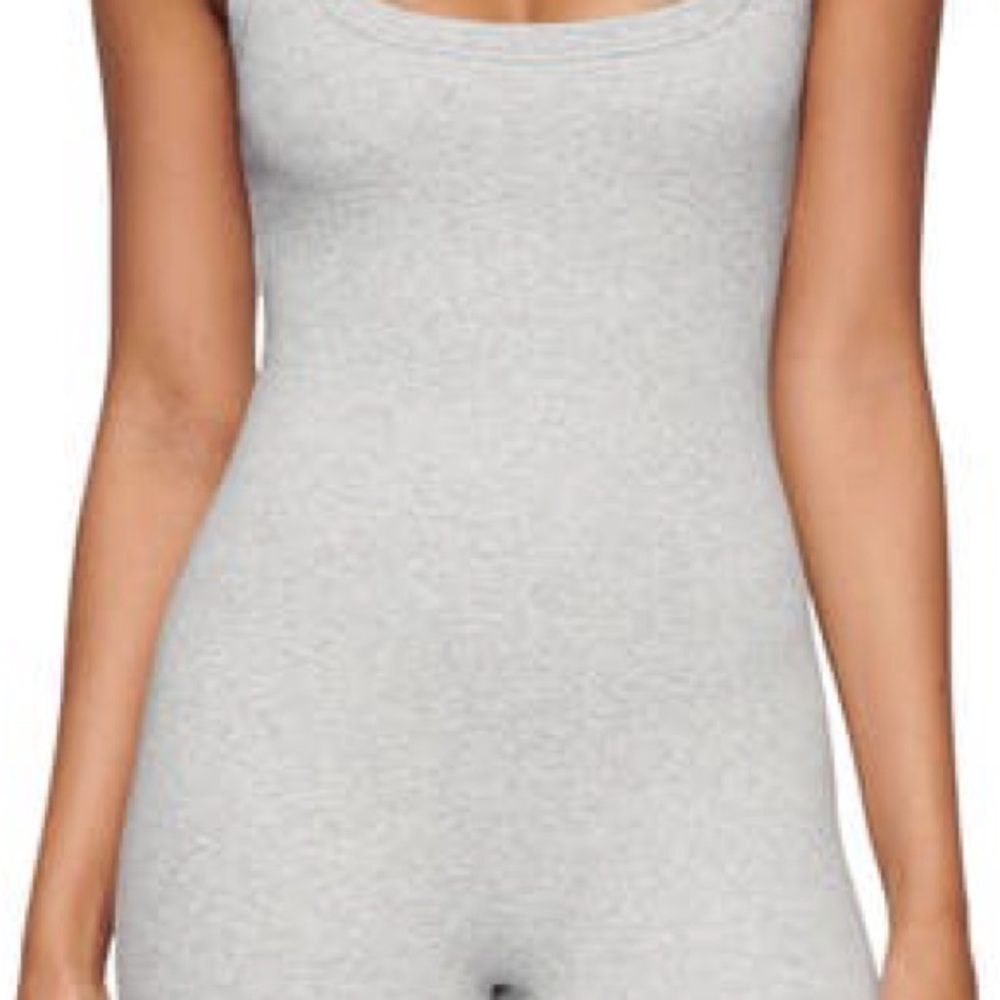 SKIMS Ribbed Romper Light Gray